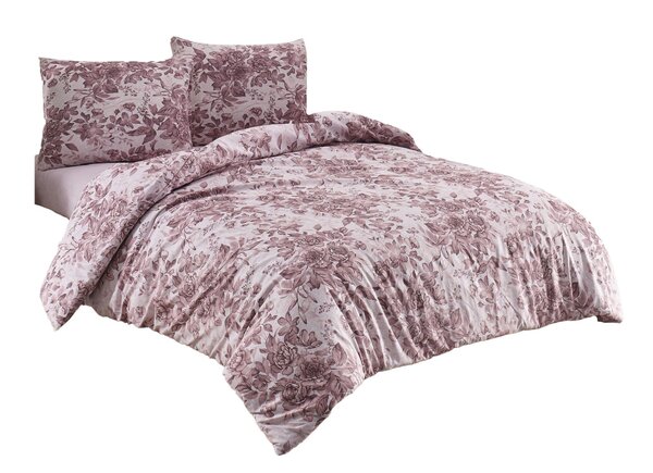 Parure de lit rose SOFRANO 260 x 240 cm