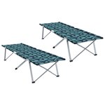 vidaXL Lits de camping pliants 2 Pièces avec sac de transport Motif de feuilles Tissu Oxford 600D