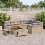 vidaXL Ensemble de canapé de jardin 12 Pièces Beige  Gris clair