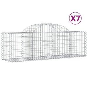 vidaXL Paniers à gabions arqués 7 Pièces 200x50x60/80 cm Fer galvanisé