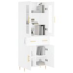 vidaXL Buffet haut Blanc 69 5x34x180 cm Bois d'ingénierie