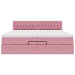 vidaXL Cadre de lit ottoman avec matelas rose 200x200 cm velours