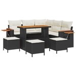 Ensemble de canapés de jardin 9 pièces vidaXL avec coussins noir poly rattan acacia