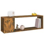 vidaXL Meuble TV Chêne fumé 100x24x32 cm Bois d'ingénierie