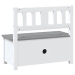 vidaXL Banc de rangement pour enfants Blanc et gris 60x30x55 cm MDF