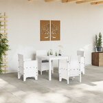 vidaXL Ensemble de salle à manger pour jardin 5 Pièces Blanc Rattan Polt