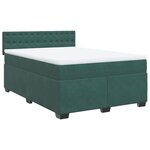 vidaXL Sommier à lattes de lit et matelas Vert foncé 140x200cm Velours
