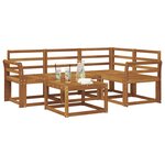 vidaXL Ensemble de canapés d'extérieur 5 pc Naturel