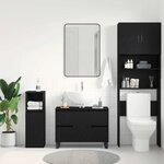 Meuble sous lavabo vidaXL Noir Chêne 80x33x60 cm Bois d'ingénierie
