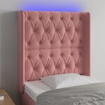 vidaXL Tête de lit à LED Rose 83x16x118/128 cm Velours