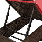 vidaXL Chaiselongue double avec toit et rideaux Réglable Marron