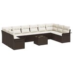 vidaXL Ensemble de canapé de jardin 11 Pièces Gris polyrotin