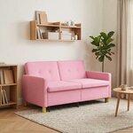 vidaXL Canapé-lit escamotable Rose Tissu