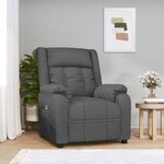 vidaXL Fauteuil inclinable électrique Gris foncé Tissu