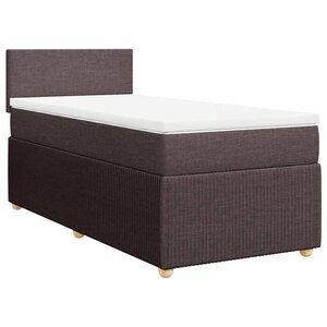 vidaXL Sommier à lattes de lit avec matelas Marron foncé 90x200 cm