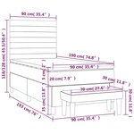 vidaXL Sommier à lattes de lit et matelas Gris clair 90x190 cm Tissu