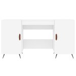 Bureau table poste de travail meuble d'ordinateur informatique étude 140 x 50 x 75 cm bois d'ingénierie blanc 02_0023519