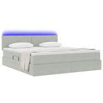 vidaXL Lit de rangement LED avec matelas Gris clair 160 x 200 cm