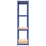 vidaXL Étagères à 4 niveaux 2 Pièces Bleu Acier et bois d'ingénierie