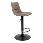 2 chaises de bar en microfibre marron clair avec pieds noirs