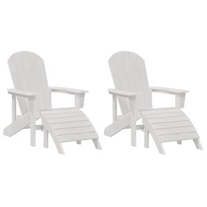 Chaises Adirondack vidaXL avec repose-pieds 2 Pièces Blanc HDPE