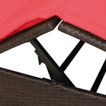 vidaXL Chaiselongue double avec toit et rideaux Réglable Marron