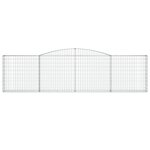 vidaXL Paniers à gabions arqués 2 Pièces 400x30x100/120 cm Fer galvanisé