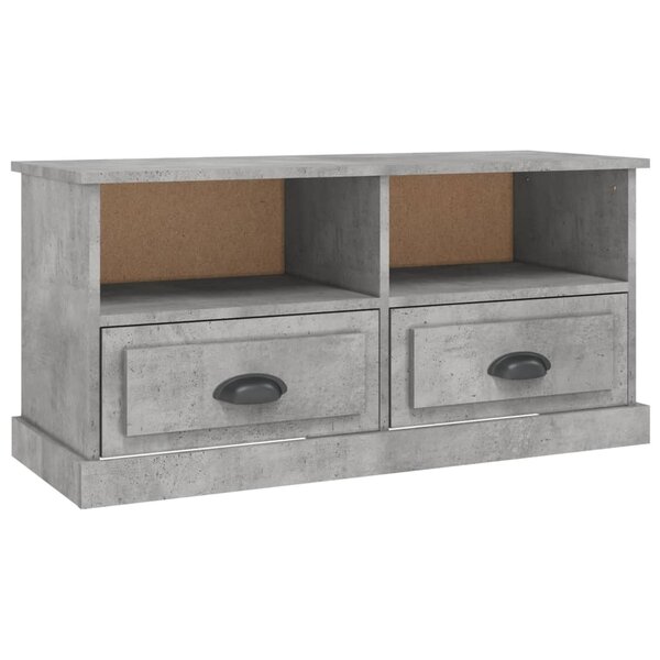 vidaXL Meuble TV gris béton 93x35 5x45 cm bois d'ingénierie