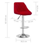 vidaXL Tabourets de bar lot de 2 rouge bordeaux velours