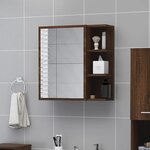 vidaXL Armoire à miroir de salle de bain Chêne marron 62 5x20 5x64 cm