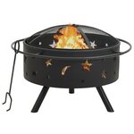 vidaXL Foyer avec tisonnier 76 cm XXL Acier