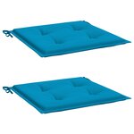 vidaXL Coussins de chaise de jardin lot de 2 bleu 50x50x4 cm