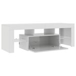 vidaXL Meuble TV avec lumières LED blanc brillant 120x35x40 cm