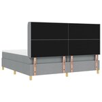 vidaXL Lit à ressorts avec matelas Gris clair 200 x 200 cm tissu