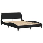 vidaXL Cadre de lit avec LED sans matelas noir 140x200 cm tissu