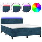 vidaXL Sommier à lattes de lit avec matelas LED Bleu foncé 140x190 cm