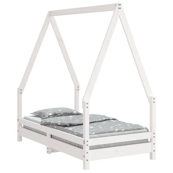 vidaXL Cadre de lit pour enfant blanc 70x140 cm bois de pin massif