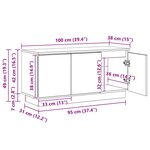 vidaXL Meuble TV Noir 100x38x49 cm Bois d'ingénierie
