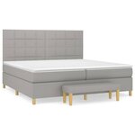 vidaXL Sommier à lattes de lit avec matelas Gris clair 200x200cm Tissu