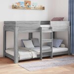vidaXL Lit Superposé pour Enfants Gris Sonoma 100 x 190 cm