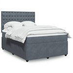 vidaXL Sommier à lattes de lit et matelas Gris foncé 140x200cm Velours