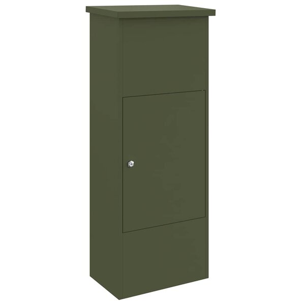 vidaXL Boîte de dépôt de colis Vert olive 44.5 x 29 x 110.5 cm Acier
