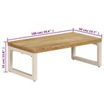vidaXL Table basse 100x50x35 cm Bois de manguier solide et acier