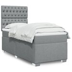 vidaXL Sommier à lattes de lit avec matelas gris clair 80x200 cm tissu