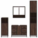 vidaXL Ensemble de meubles de salle de bain 4 Pièces chêne marron