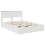 vidaXL Lit de Rangement Blanc 160 x 200 cm Bois d'ingénierie