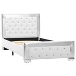 vidaXL Cadre de lit Blanc Similicuir 90 x 200 cm