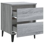 vidaXL Tables de chevet pieds en métal 2 Pièces Sonoma gris 40x35x50 cm