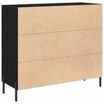 vidaXL Buffet en chêne noir 90x34x80 cm en bois d'ingénierie