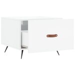 vidaXL Table basse blanc brillant 50x50x40 cm bois d'ingénierie